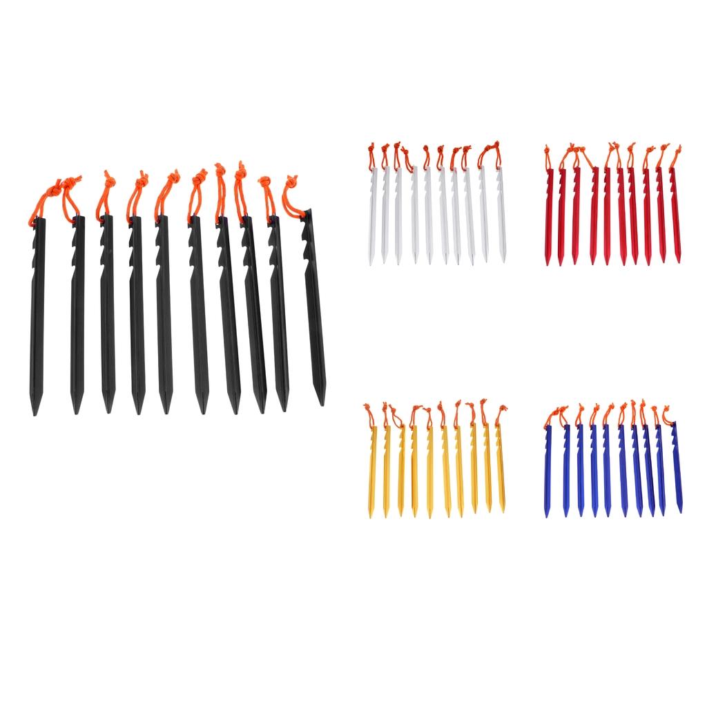 10Pcs Tent Pegs - 7inch Aluminum Alloy Ground Nails - Gardening Stakes Outdoor