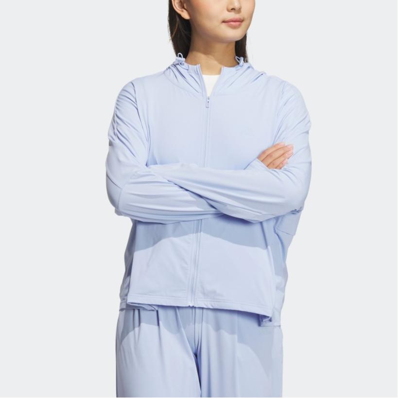 Adidas Urban Outdoor Solid Color Long Sleeve Dustproof Windproof Sun Protection Jacket Women Jacket Blue IP3956