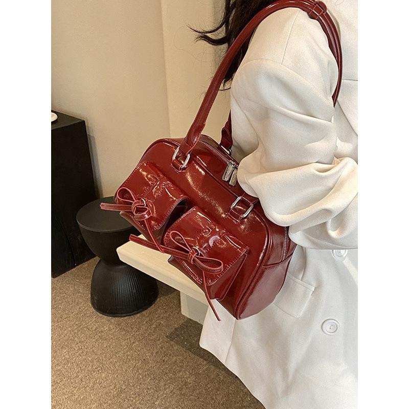Korean Feeling Single Shoulder Underarm Women's Bag 2026 Fashion Bow Simple Tote Bag