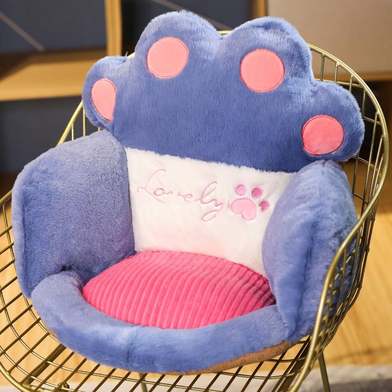Cat Bear Paw Plush Seat Cushion Indoor Floor Stuffed Sofa Colorful Animal Decor Pillow Thick Stool Butt Office Cushion 2 Size
