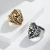 European and American Retro Style Domineering Lion Head Titanium Steel Ring Grassland Male Lion King Mens Ring