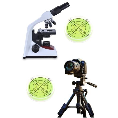 Harukita Mini Level, Round, for Inclination Measurement and Level Calibration, High Accuracy, Transparent, Compact, with Graduations, Green, Pack of 4