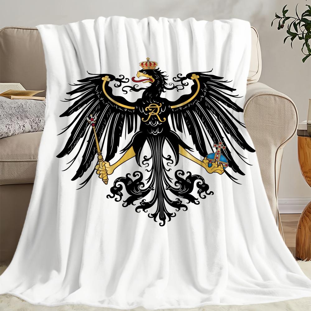 Flag of Prussia Art Blanket Blanket for Couch Sofa Travel Home Hiking Picni Bed Beding Flannel Blanket Birthday Gift