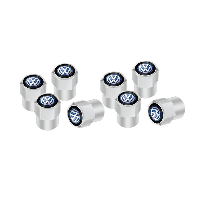 4/8Pcs Metal Car Wheel Tire Valve Caps Stem Case Cover For VW GTI Polo Golf Passat Tiguan Arteon Touareg CC Taigo Caddy Jetta T-