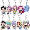 10Pcs Demon Hunters Keychains for Kids Birthday Party Decoration Gift Bag Fillers Stuffer School Carnival Reward Party Supplies