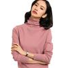 Turtleneck Knit Sweater Women's Fall and Winter Versatile Solid Color Pullover Lady Slim Base Simple Tops
