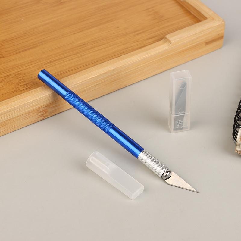 Non-Slip Metal Scalpel Knife Tools Kit Cutter Engraving Craft Knives + 10pcs Blades Mobile Phone PCB DIY Repair Hand Tools