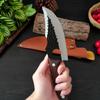 With Finger Hole Boning Knife Meat Cleaver Chopping Vegetables Kitchen Knives Hand Forged Blade Chef Slicing Knife Wooden Handle