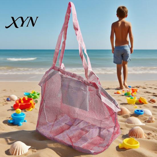 Sand Digging Tool Bag Beach Storage Bag, Lightweight Foldable Mesh Breathable Portable Tote Easy Carry Tote, for Outdoor Parties Travel Essentials