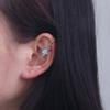 Punk Front and Back Earrings Temperament Puncture Ear Needle Metal Piercing Ear Bridge  Women