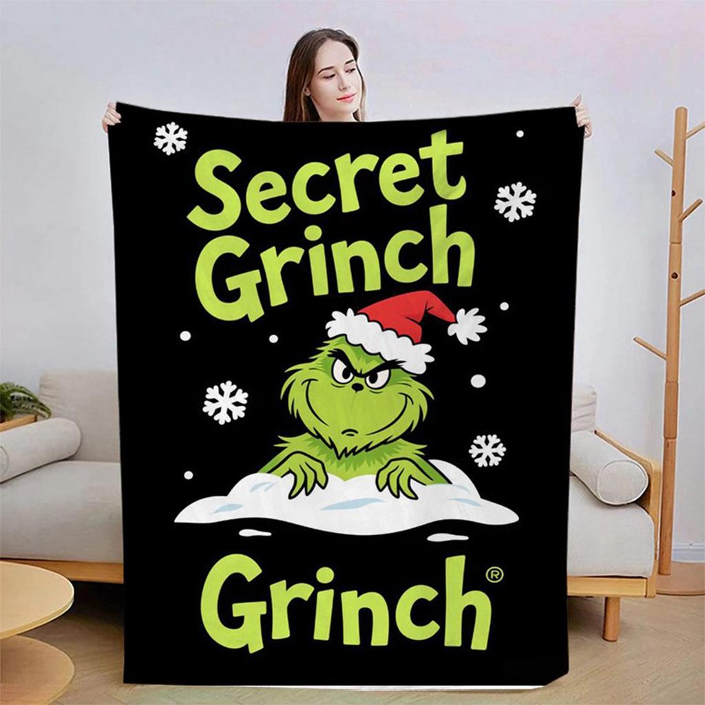 Flannel Blanket Digital Print For Midday Rest Blanket, Christmas Cartoon Air-conditioned Blanket.