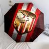 Motif Atlético de Madrid, parapluie à pliage automatique, design portable et pliable, 8 baleines, un cadeau de Noël ou d'anniversaire.