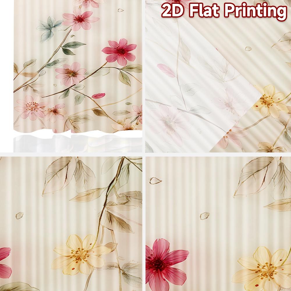 Set Of 2 Flat Printing Curtains Without Rod Floral Spring Design Saint Patrick Is Day Holiday Digital Curtain Polyester