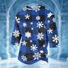 Men's Casual Neck Three-Quarter Sleeve Christmas Print T-Shirt for Holiday Festive Wear