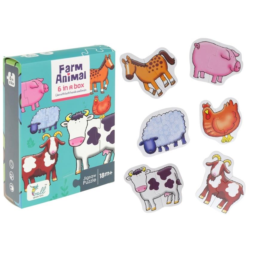 Puzzle Edukacyjne Układanka Dla Dzieci Zwierzęta Na Wsi Farma 12 El.