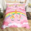 Unicorn Duvet Cover Set Cartoon Galaxy Rainbow Colourful Unicorn Cute Romantic Theme For Kids Girls Polyester Comforter Cover