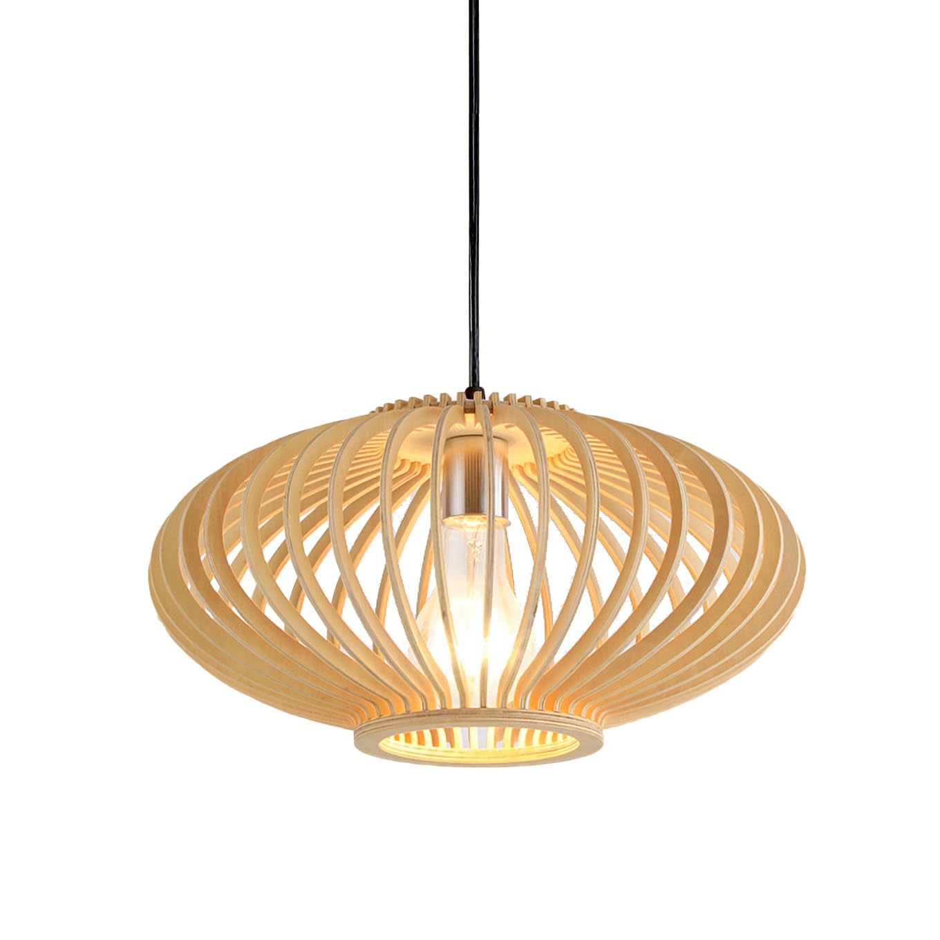 

KY LEE Lighting Pendant Light, Single Light, Nordic Natural Wood, Perfect for Living Rooms, Dining Rooms, Japanese-Style Rooms, Bedrooms, Entryways,