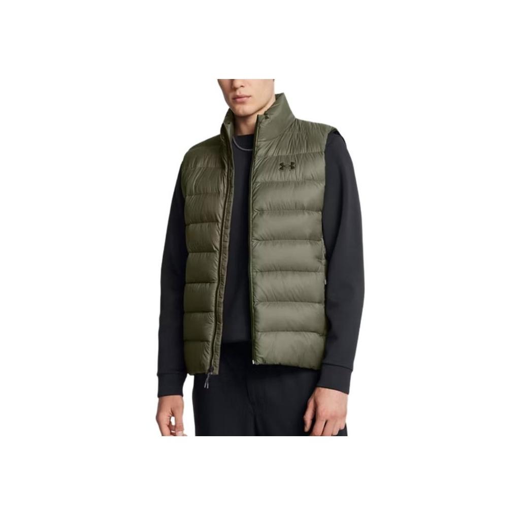 Under Armour FW24 Legend Logo Comfortable Waterproof Warm Vest Men Vest Green 1385838-390