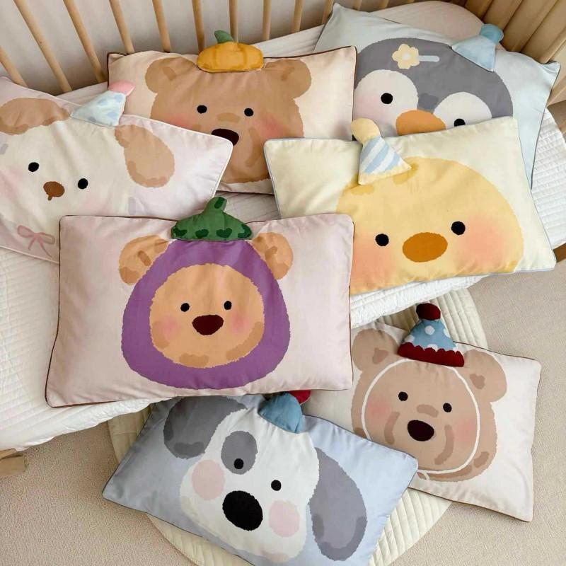 Soft Cotton Flannel Pillowcase Kids Adults 30x50cm 60s 100% Long Staple Printed Cartoon Design