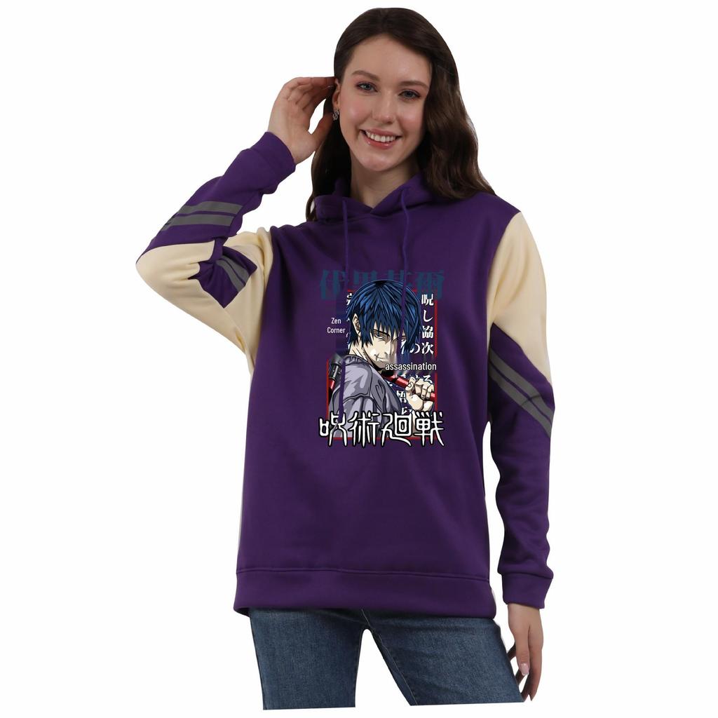 Jujutsu Kaisen Men's Patchwork Color Block Hoodie - Japanese Casual Style