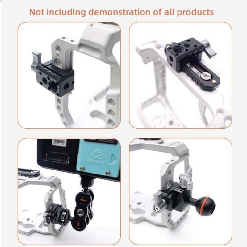 Clamp Quick Release Clamp with 1/4 3/8 Thread for Cold Shoe Support Camera Cage Locating Microphone Monitor Arm