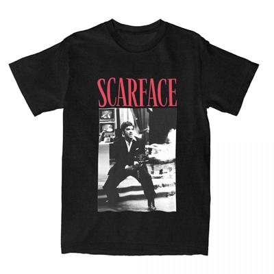 Tony Montana T-Shirt Men Scarface Movie Fun Cotton Tee Shirt Round Neck Short Sleeve T Shirts Summer Clothing