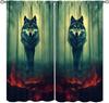 Wolf Curtains,Howling Wolf Aurora Nature Scenery Drapes for Boy Girls Bedroom Living Room Kitchen Window Treatment 2 Panels Set