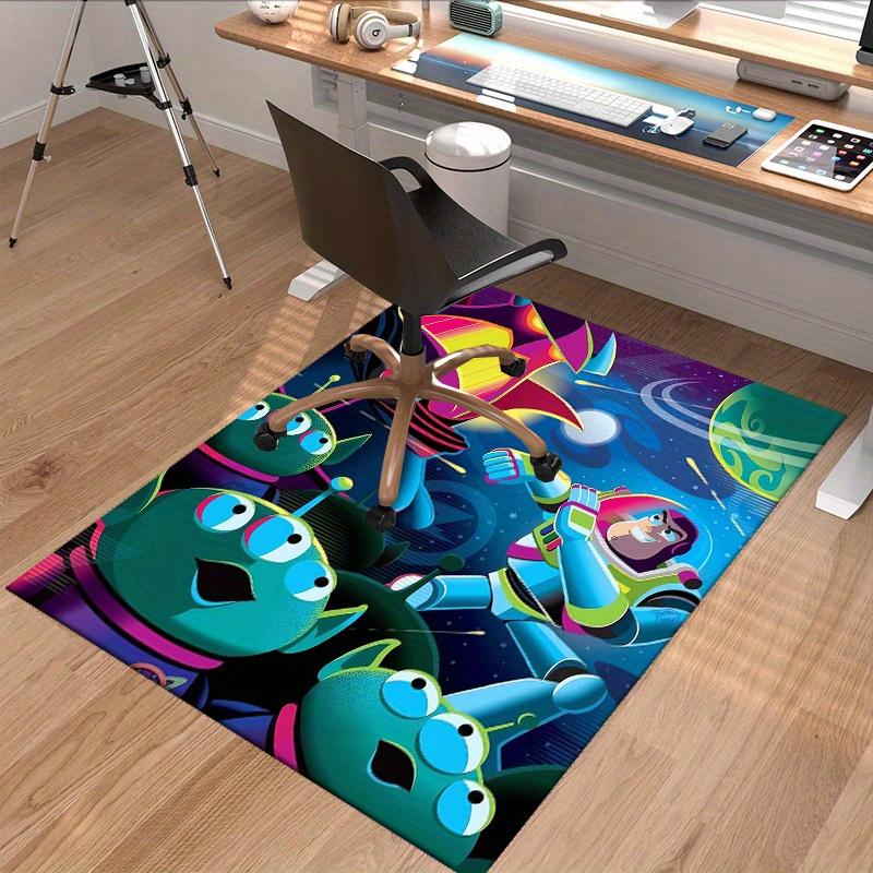 1pc,Toy Story Buzz Lightyear & Aliens Room Rug, Bedroom Decor Carpet for Friends, Playroom Area Rug, Home Office Desk Chair Mat, Outdoor Rug