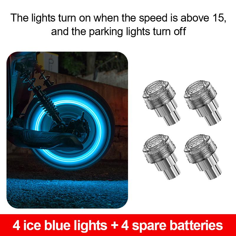 Motorcycle rim light, seven-color flashing decorative light for electric bike tire valve, car valve light, wheel light