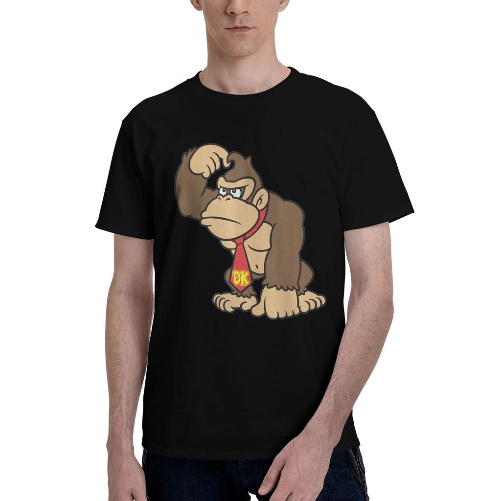 Funny Donkey Kong Poster T-Shirt Men Women's Round Collar Pure Cotton T Shirt  Short Sleeve Tees Birthday Present Clothes