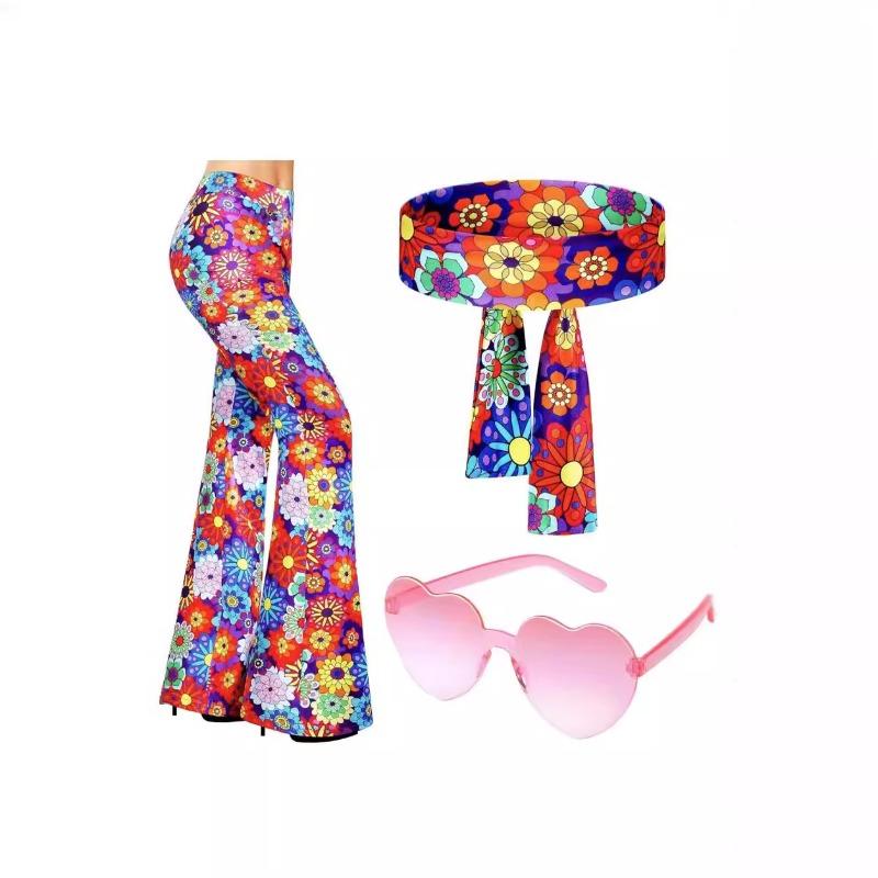 Girls Fashion Trend Printed Hip Hop Style Flared Pants Plus Headwear