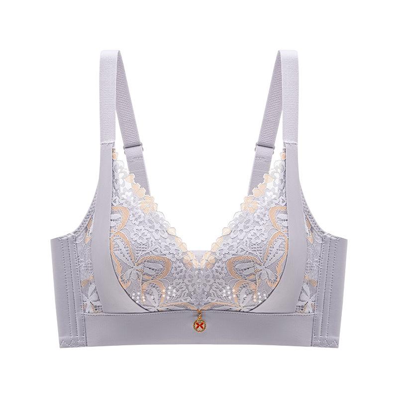 New product no steel ring adjustment bra cover gathering medium and thick side collection sexy breathable hole cup anti-sagging