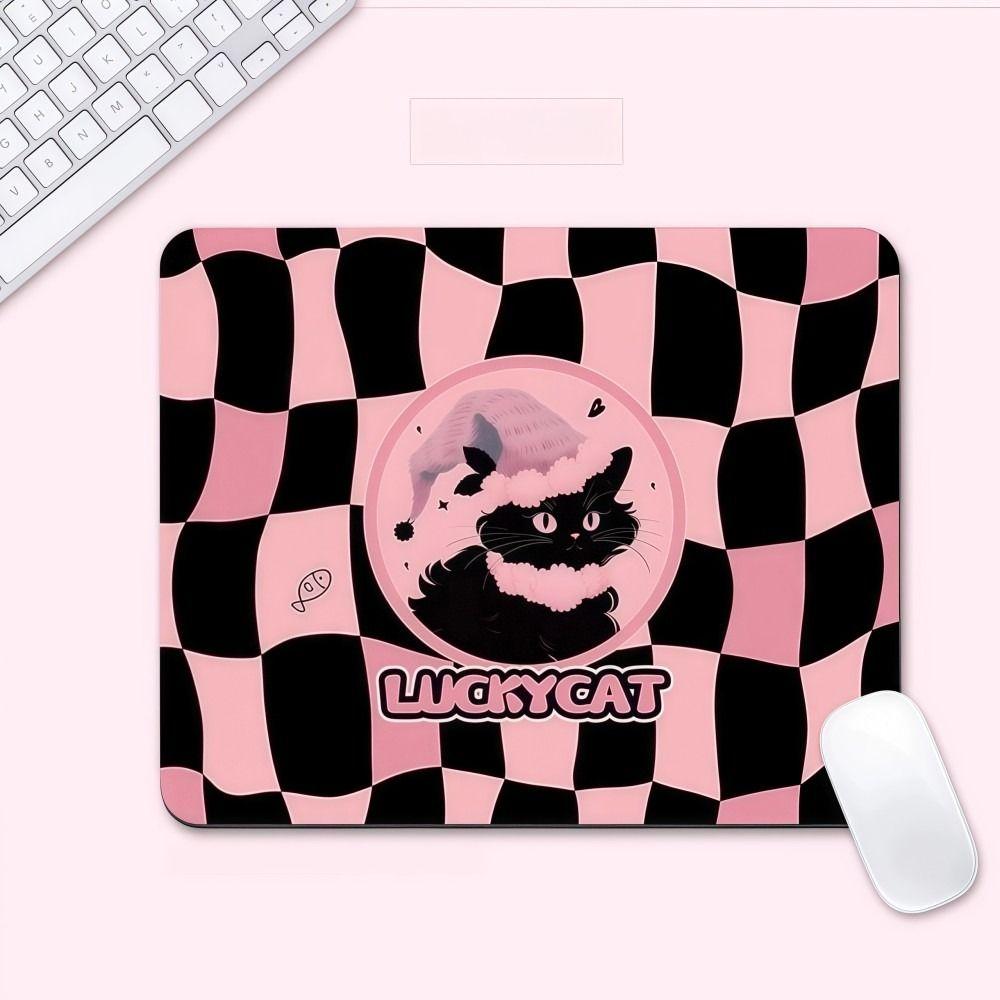 Rubber Black Cat Mouse Pad Non-Slip Kitten Mouse Pad Cute Women's Mouse Pad For Laptop PC, Desktop