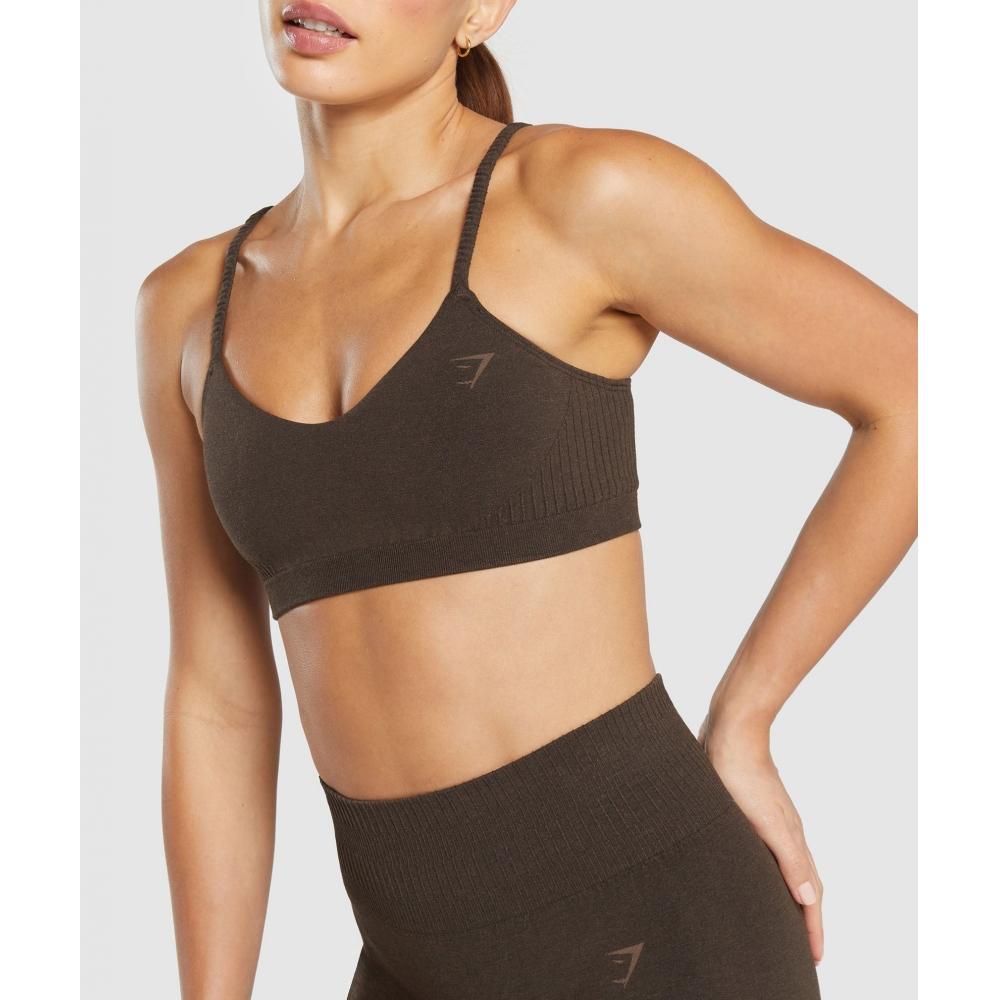 Gymshark Braletă Luxe fără cusături Maro nuc melanj B9a8i Nc1d