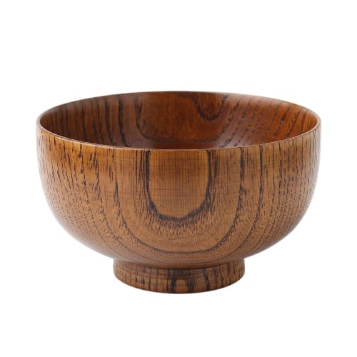 Stylish wooden bowl, suitable for soup or rice, suitable for children, 11cm wooden tableware (Yamato style)