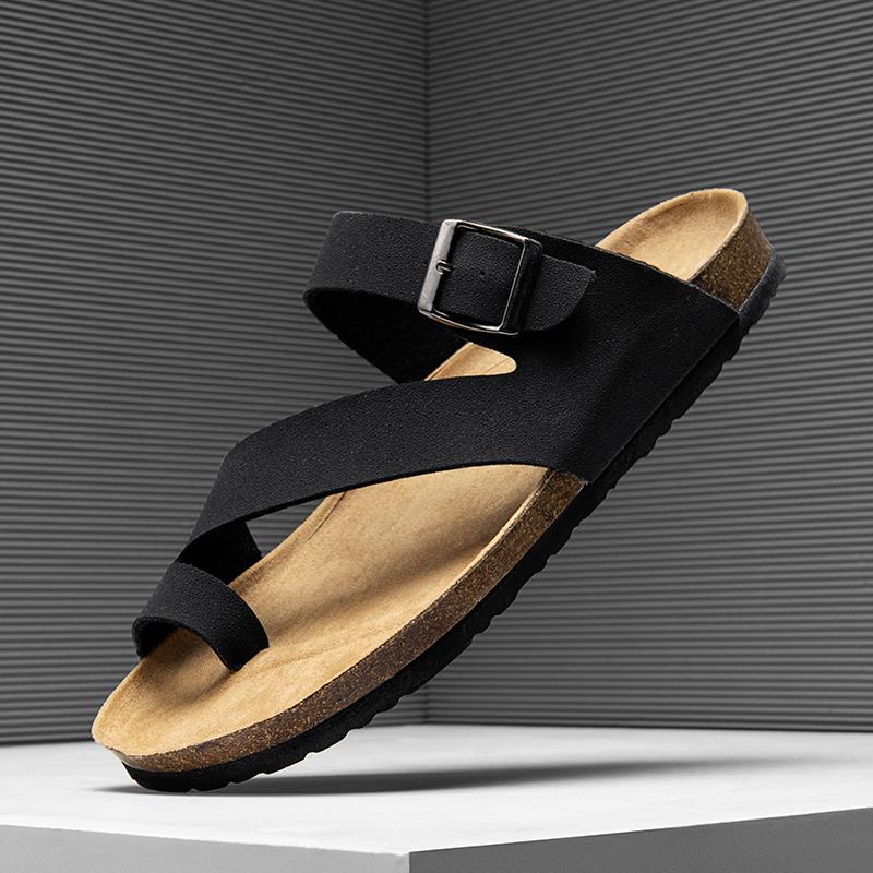 

Модные кожаные мужские сандалии слипоны модные летние мужские сандалии тапочки для улицы пляжа повседневные zapatos hombre прочная роскошная обувь 10 чёрный