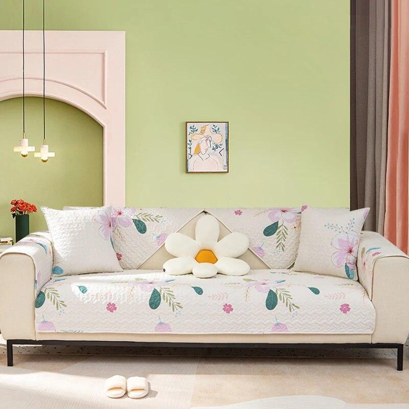 Four Seasons General Non-slip Small Floral Fabric Spring Cover Towel Covers Cloth Cotton Pastoral Style Sofa Cushions