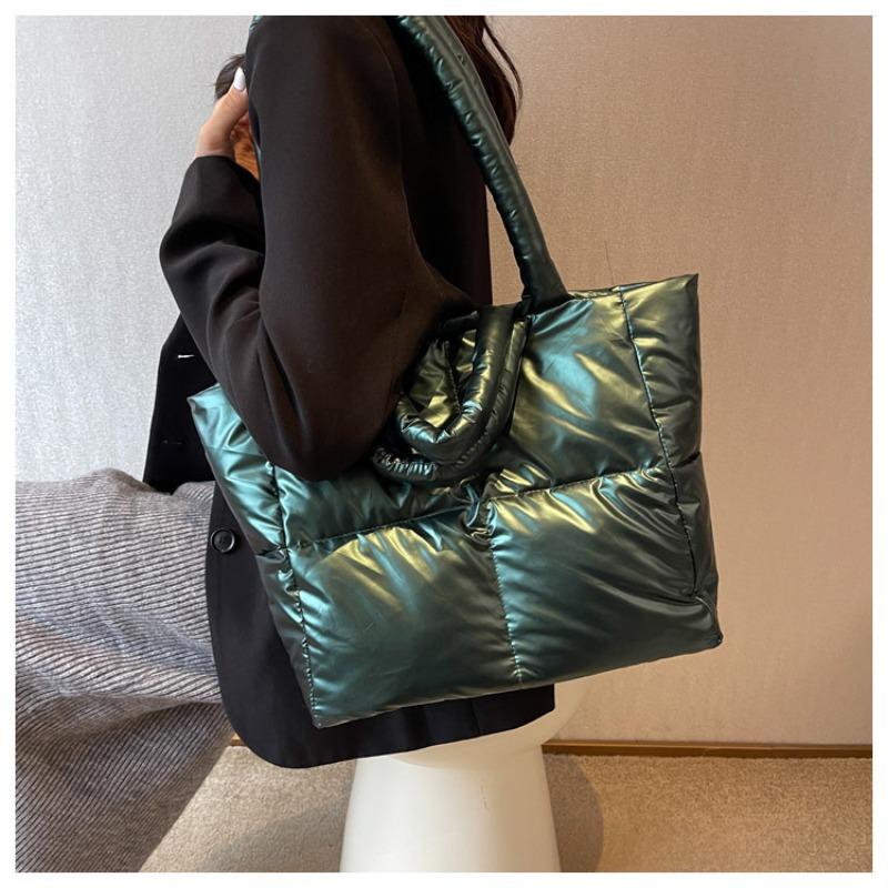 Large-capacity Bag Women's Autumn and Winter New Down Jacket Bag Trendy Versatile Portable Shoulder Bag Tote Bag