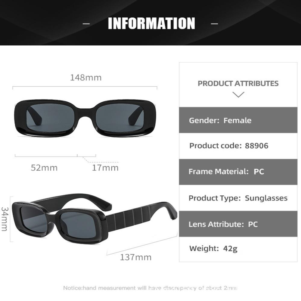Trendy Hip-Hop Small Square Sunglasses Vintage Candy Color Sun Glasses UV400 Cool Traveling Eyeglasses Women Men