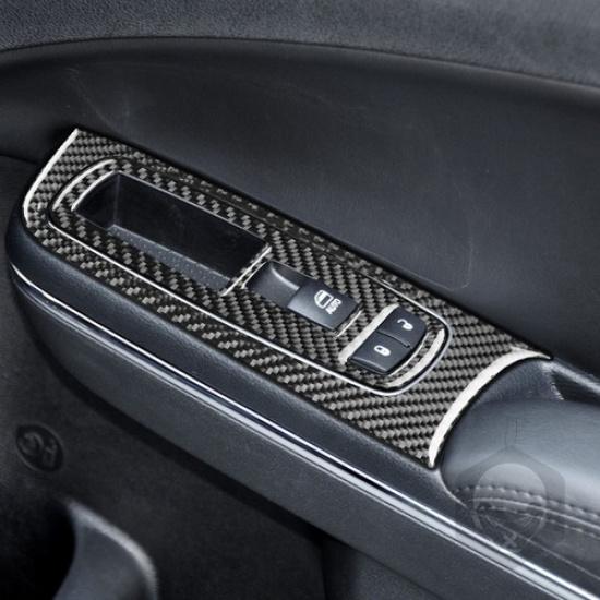9Pcs Carbon Fiber Interior Door Control Cover Trim For Dodge Charger 2011-2014