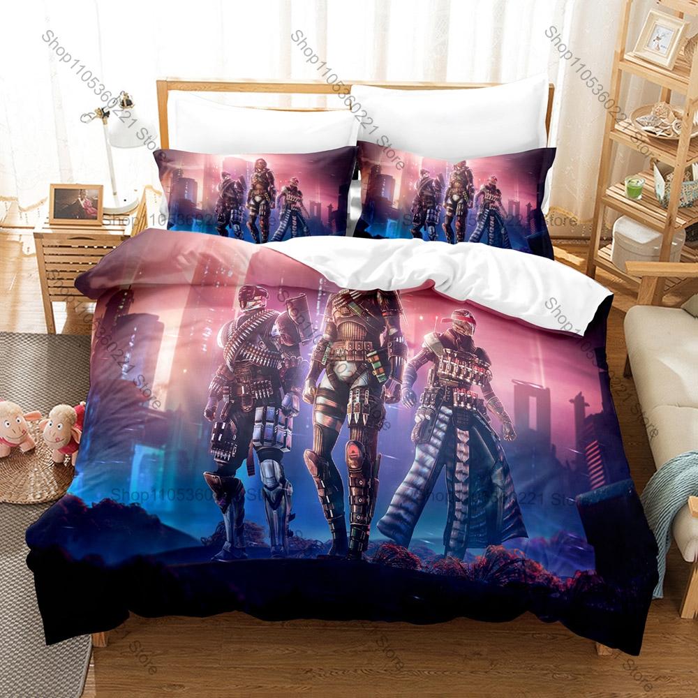 Destiny 2 Guardian Hunter Titan Warlock Space Alien Planet Sci-Fi Multiplayer Shooter Game Bedding Set Duvet Cover 2 Pillowcases