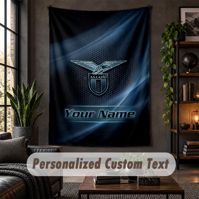 Wall Tapestry Lazio FC Print Custom Name Text Wall Hanging Home Decor