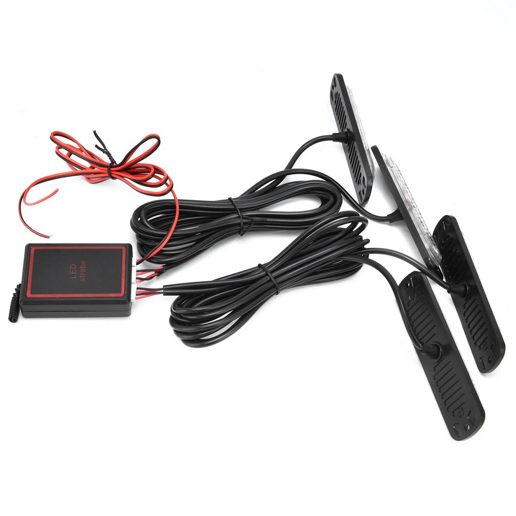 Car 4x6LED Sync Red Blue Strobe Flash Light LED Emergency Warning Lamp 12V with Remote Control