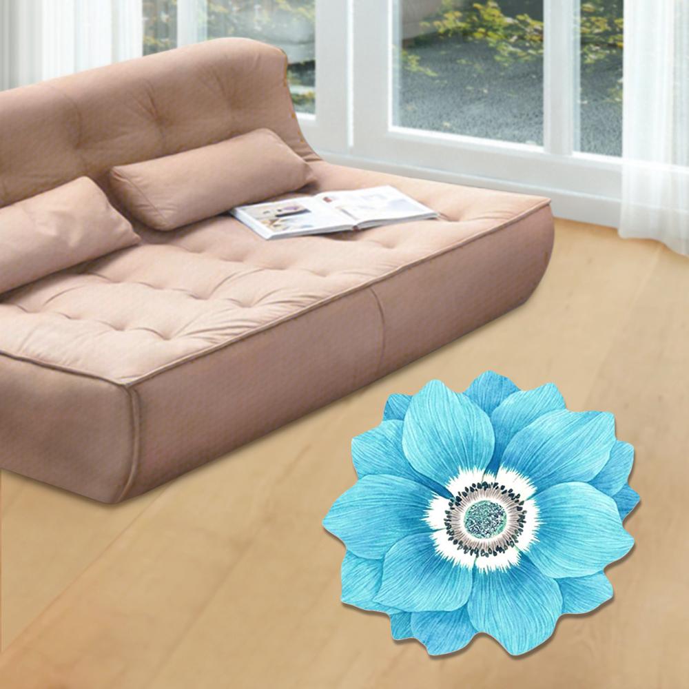 Pastoral Lotus Floor Mat Special-shaped Door Gasket Flower Carpet Living Room Tea Table Bedside