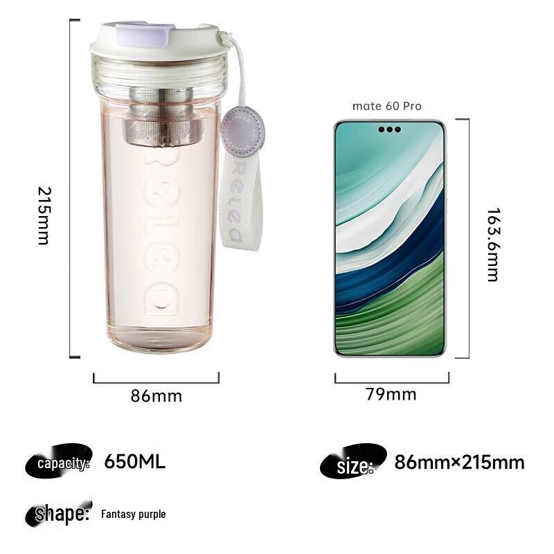RELEA Tea Infuser Glass Water Bottle
