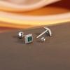 Retro Small Emerald Threaded Square Earrings Women'S Light Luxury Sugar Cube 2025 Exquisite Ear Jewelry
