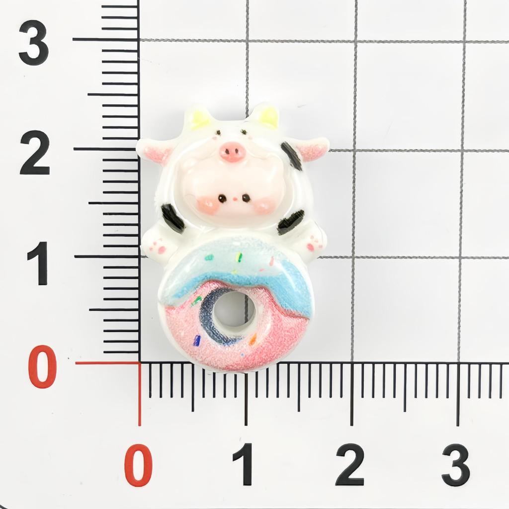 Cute Cow Baby Cartoon Handmade Resin Keychain Accessories