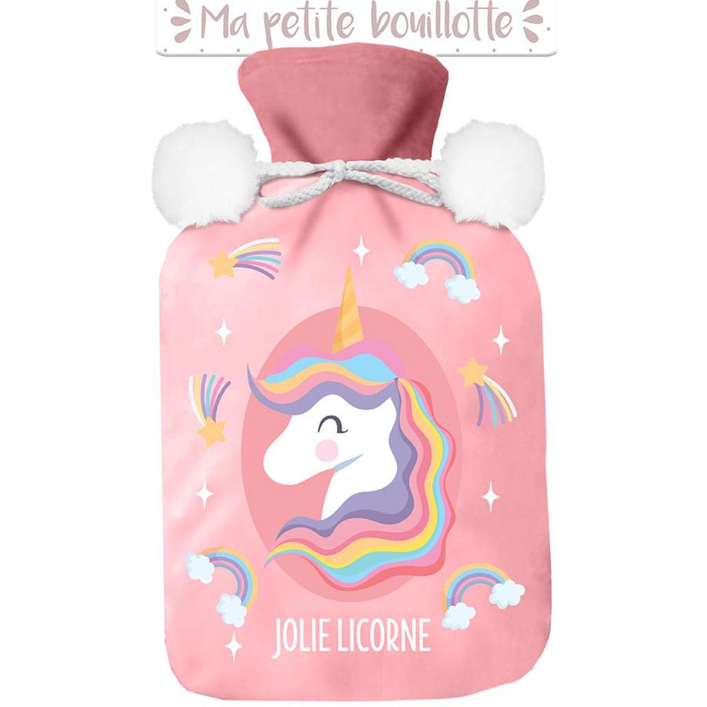 Les Trésors De Lily [A3015] - Bouillotte polaire 'Licorne My Unicorn' rose (jolie licorne) - 27x16 (1L)