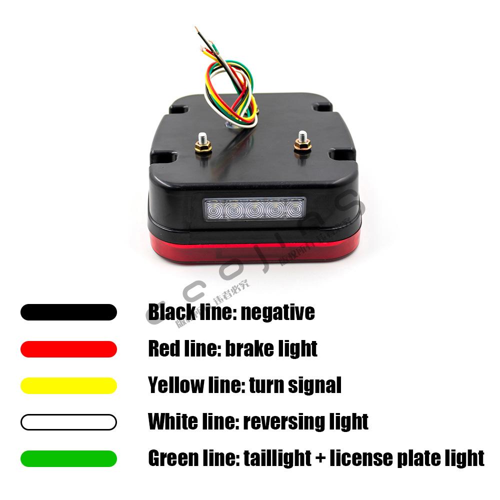 2pcs 12V 24V 39 LED Tail Light Combination Stop Turn Signal Light Trailer Tail License Plate Lamp Truck Rear Lamp Waterproof