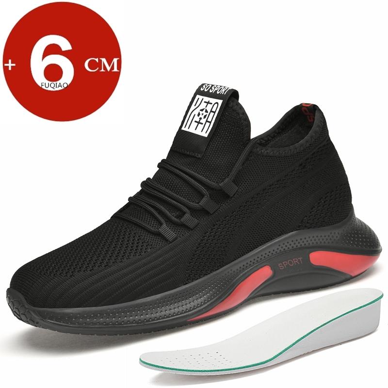 

Летние мужские кроссовки с дышащей сеткой и увеличением высоты на 6 см, легкие, удобные, повседневные, спортивные туфли на платформе для более высокого мужчины 37 чёрный